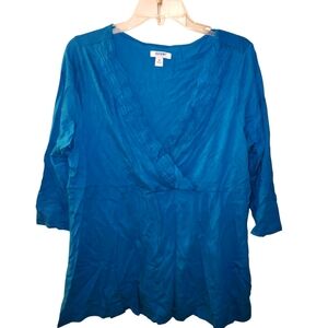 Peacock Blue Top 1X